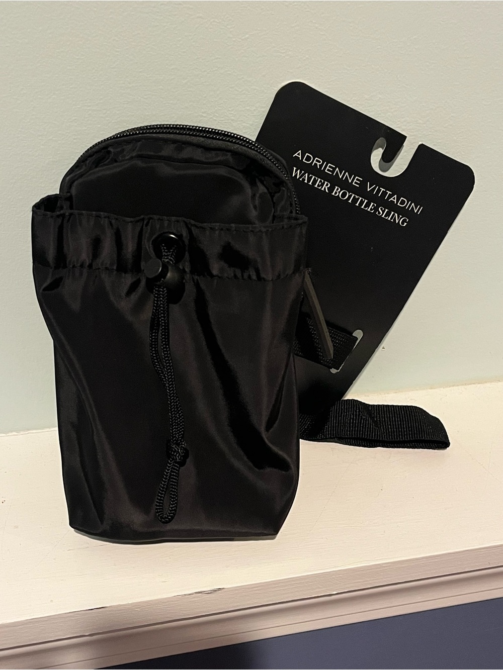 ADRIENNE VITTADINI Water Bottle Carrier Holder Shoulder Strap BLACK